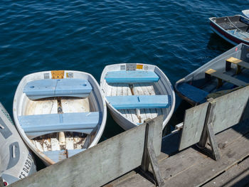 High angle view of pier over sea