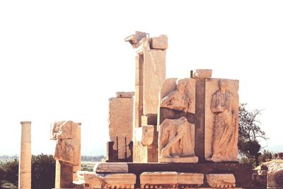 Exterior of temple against clear sky