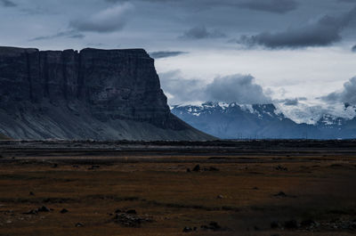 Icelandic landscape, mountains and glaciers.