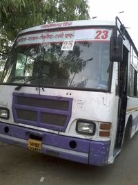 View of train on road