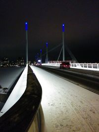 Illuminated street lights at night