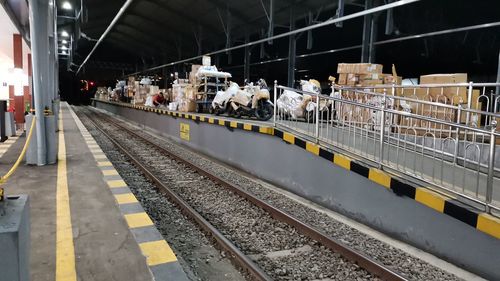 Train at railroad station platform