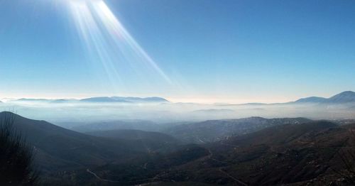 Scenic view of mountains against sky