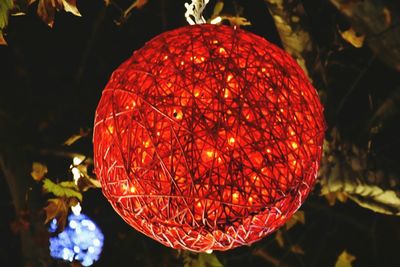 Close-up of red balloons against blurred background