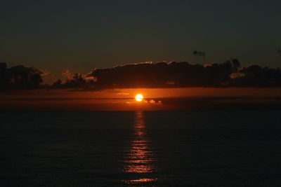 Scenic view of sea against sky at sunset