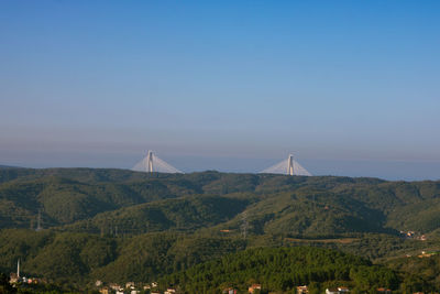 Scenic view of landscape against clear sky