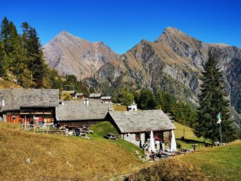 Scenic view of mountains against clear sky