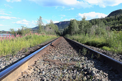 View of railroad tracks against sky