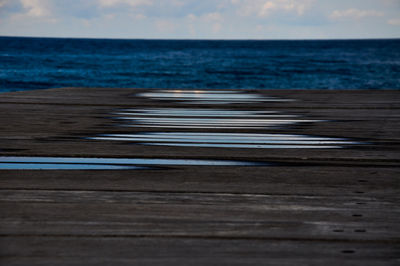 Close-up of beach against sky