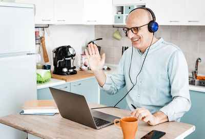 Man working on table