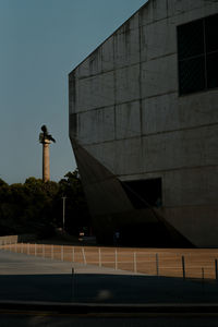 Low angle view of building against clear sky