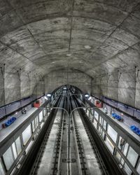 High angle view of escalator at subway station