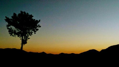 Scenic view of mountains at sunset