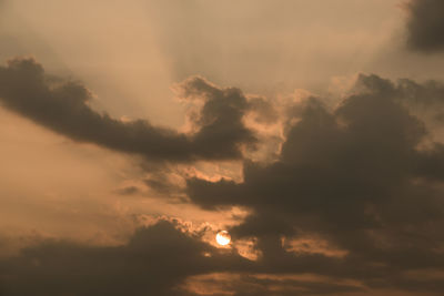 Low angle view of sky at sunset
