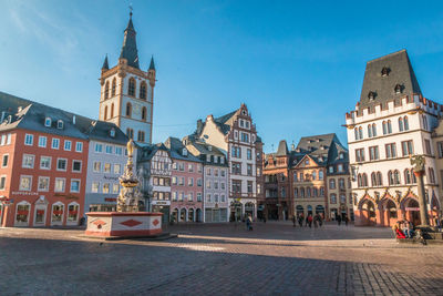 View of clock tower in city