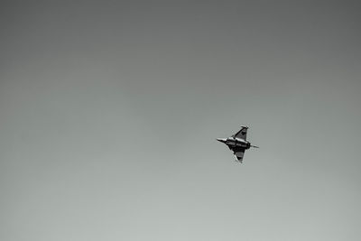 Low angle view of airplane flying in sky