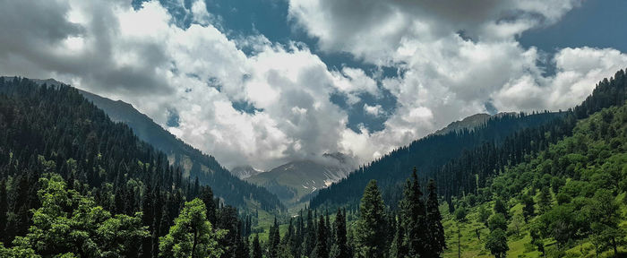 Panoramic view of mountains against sky