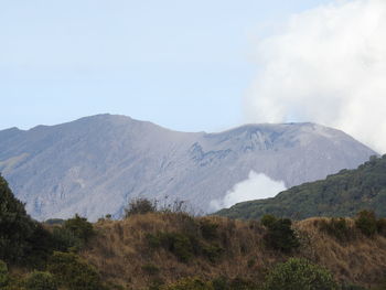 Scenic view of mountains against sky