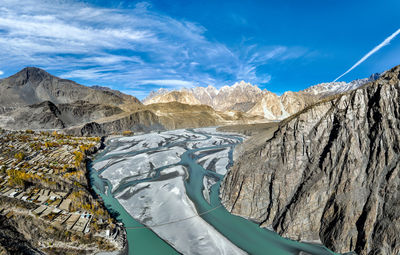 Scenic view of mountains against sky