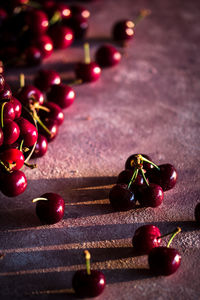 High angle view of fruits on table