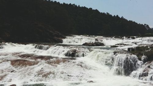 Scenic view of waterfall