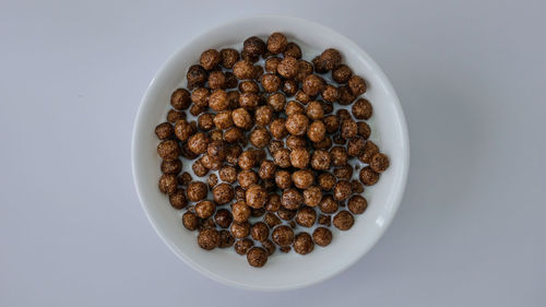 High angle view of food on white background