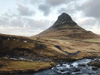 Scenic view of mountain against sky