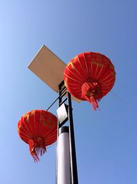 Low angle view of chinese lanterns