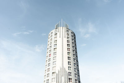 Low angle view of modern building against sky