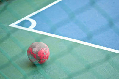 High angle view of ball on court 