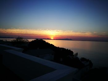 Scenic view of sea during sunset