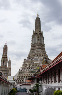 Low angle view of temple building against sky