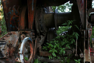 Close-up of abandoned truck