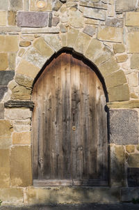 Closed door of old building