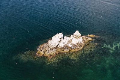 High angle view of sea shore