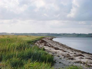 Scenic view of land against sky