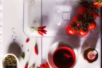 Directly above shot of fruits on table