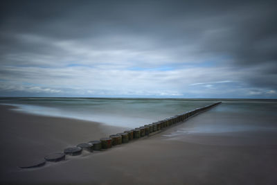 Abstract photo of breakwaters on the baltic coast, a beautiful if a bit rough place.