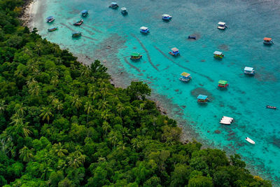 High angle view of beach