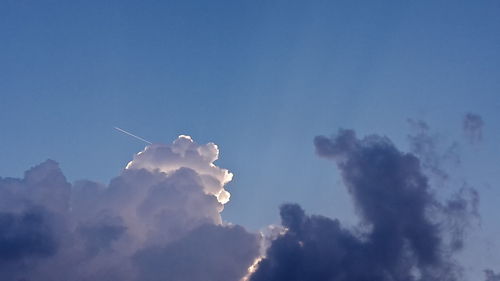 Low angle view of clouds in blue sky