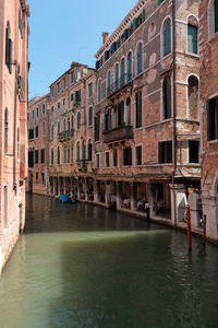 Canal passing through city buildings