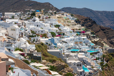 High angle view of townscape against sky