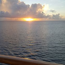 Scenic view of sea at sunset