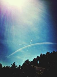 Low angle view of vapor trail in sky