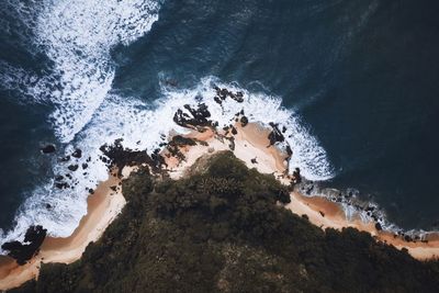 High angle view of beach