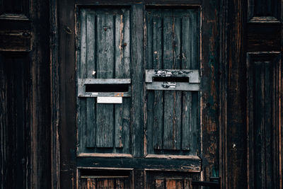 Closed wooden door