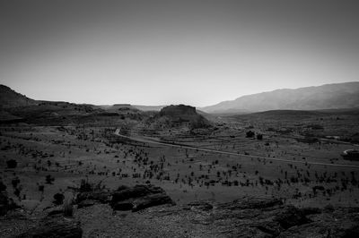 Scenic view of landscape against clear sky