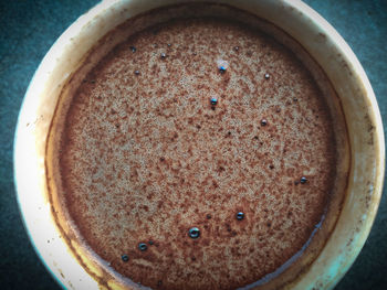 High angle view of coffee on table