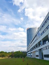 Modern building against sky in city