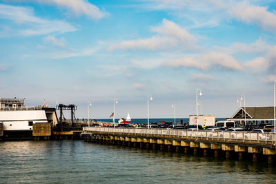 Pier over sea against sky